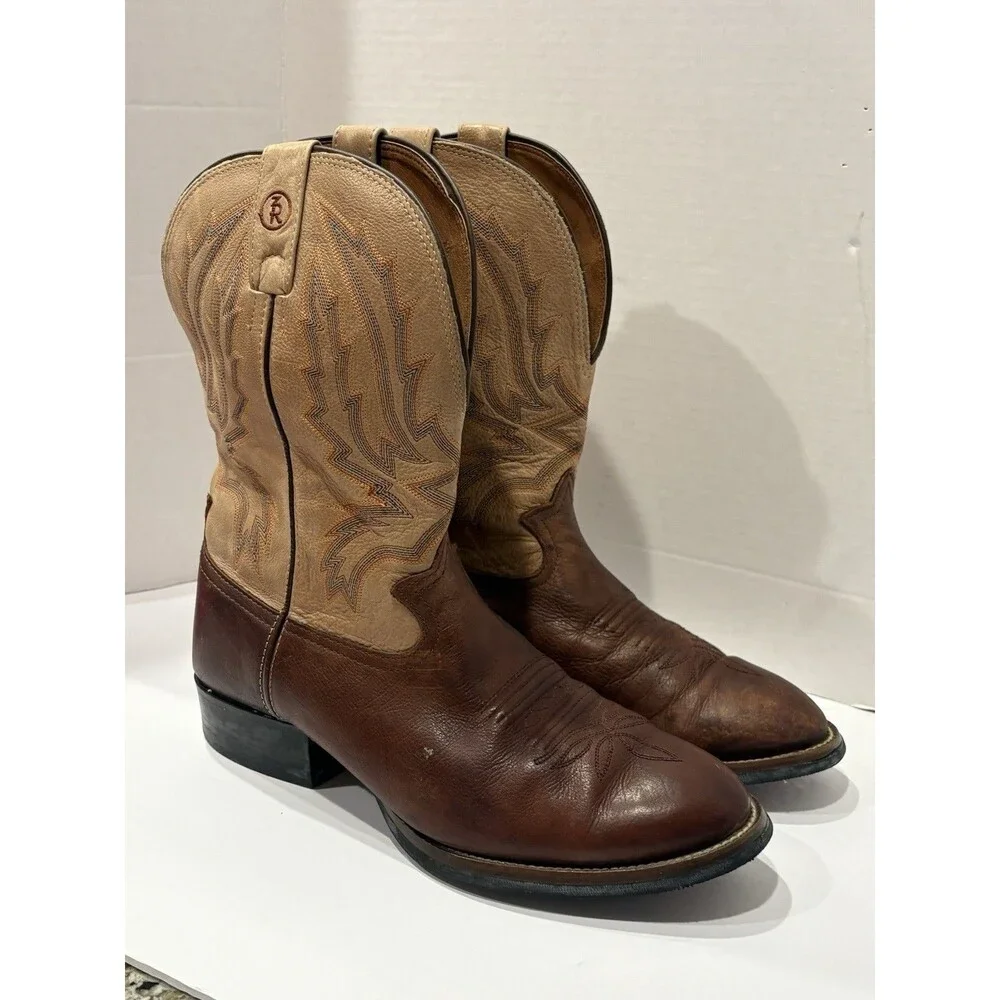 Tony Lama 3R Brown Leather Western Cowboy Boots Men’s 10.5 EE Made in USA
